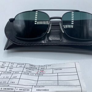 Rochester Optical Black Aviator Pilot USAF Air Force Eyeglasses 140mm Tinted